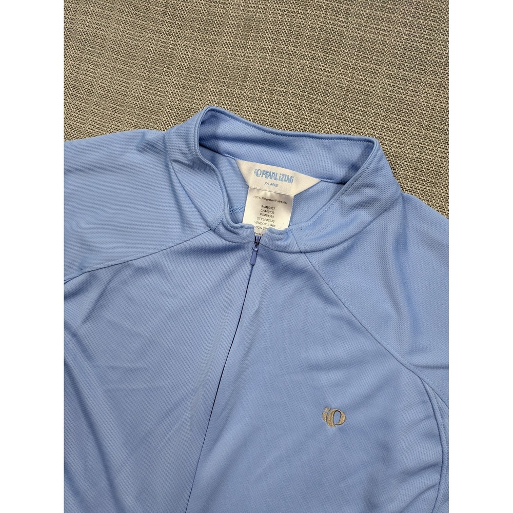Pearl Izumi Cycling Jersey Mens XL Blue Polyester 1/2 Zip Short Sleeve Pockets
